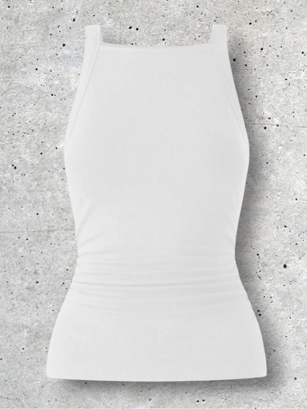 OGL | Plantive Chic Square Neck Ruched Rib Bra Tank White | Medium New with Tags